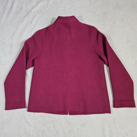 Eileen Fisher Magenta Wool Cardigan - Picture 6 of 11